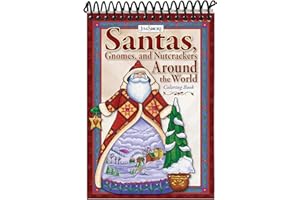 Jim Shore Santas, Gnomes, and Nutcrackers Around the World Coloring Book (Design Originals) 32 Designs with National Flags and Cultural References - Pocket-Size and Spiral-Bound with Perforated Pages