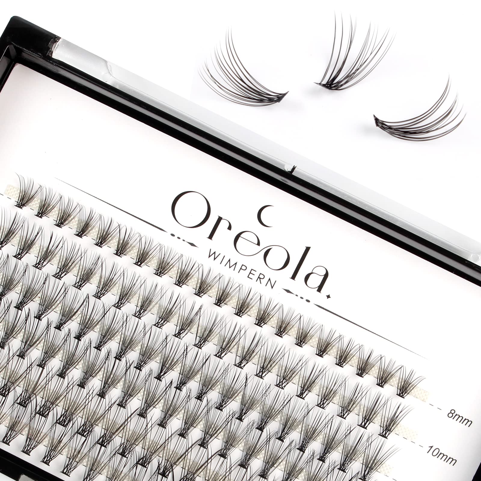 Oreola False Eyelashes Natural Lashes Cluster for DIY at Home Ultra-Light Individual Cluster Lash Extensions 0.07C Curl 8-14mm — image 1