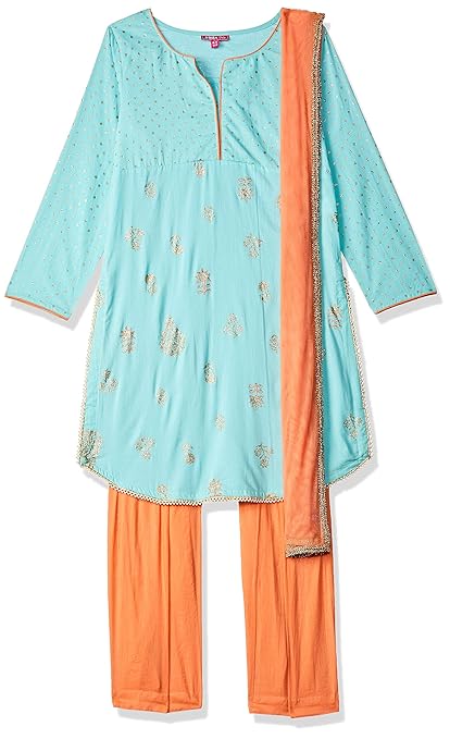 Girls' Straight Regular Fit Salwar Suit Set
