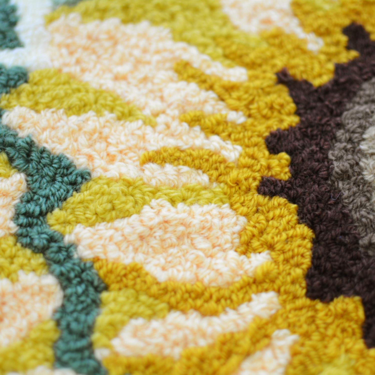 Ustide 3 Sunflower Rugs for Kitchen Handmade Rug Yellow Flower Floor