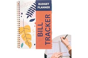 NOTEWELLS Bill Payment Tracker Notebook with Spiral Binding and Back Pocket – for Financial Tracking Home Finance & Monthly Bill Payment Organizer (Sunset Leaves)