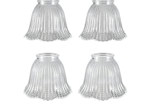 ASPEN CREATIVE CORPORATION Aspen Creative 23164-4 Transitional Clear Beaded Ceiling Fan Replacement Glass Shade, 2-1/4" Fitter, 4-3/4" Diameter x 3-3/4" Height, 4 Pack