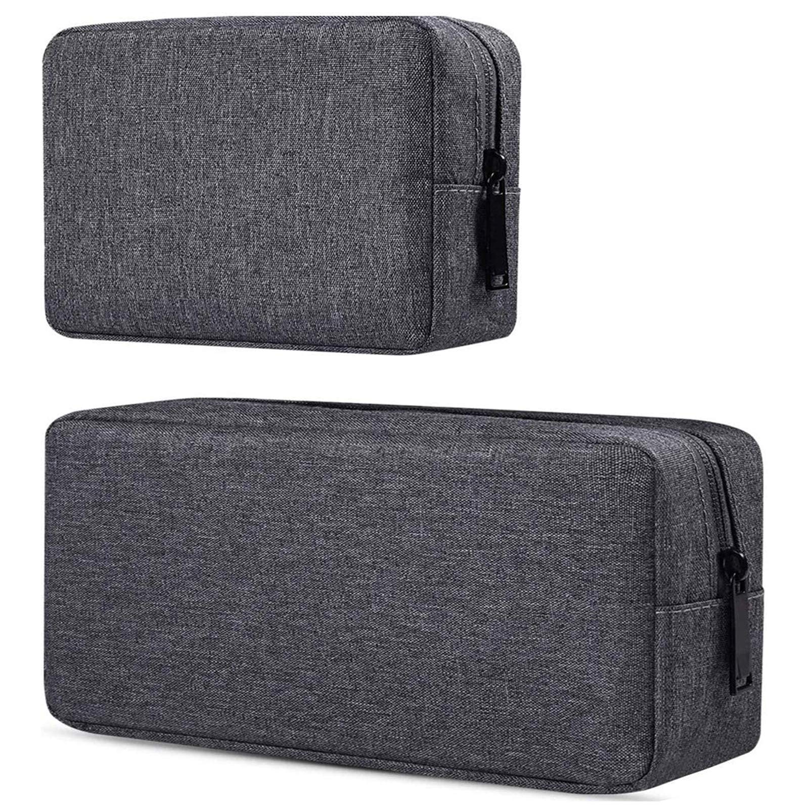 dealcase Electronics Accessories Case, Durable Small Electronics Accessories Storage Bag Compatible Laptop Charger Various USB, Cables, Cords and Power Travel Gadget Carry Bag, Dark Gray(Small+Big)