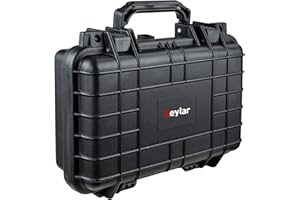 Eylar Hard Gun Case Water & Shock Proof With Foam TSA Approved 11.6 Inch 8.3 Inch 3.8 Inch (Black)