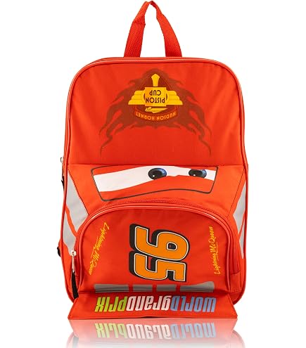 Disney Cars Mini Backpack for Kids - Bundle with 14” Lightning McQueen Backpack with Water Bottle, Stickers, More | 3D Lightning McQueen Travel Bag Set for Girls, Boys