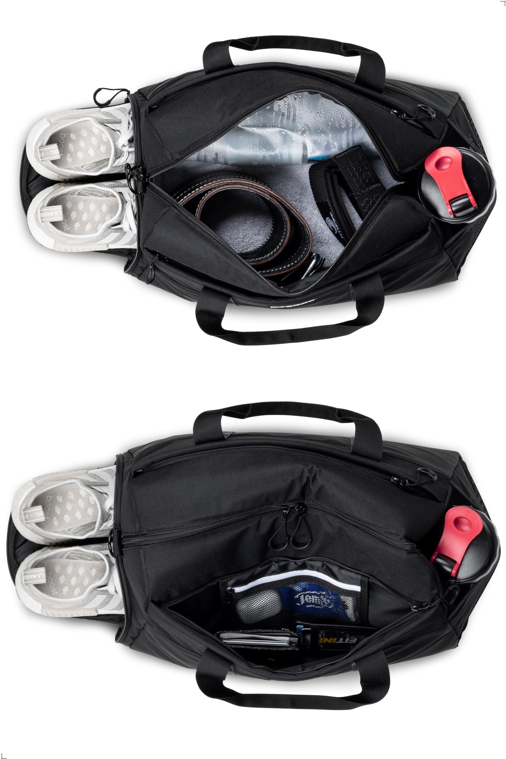 Fitgriff Gym Bag V2 for Men and Women with Shoe & Wet Compartment - Duffle Bag for Travel, Sports, Fitness and Workout (Full Black, 19 x 10 x 11″ (Small))