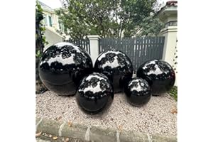 INFLATABLEGAGA Giant Inflatable Mirror Ball Big Shiny Balls Airtight Hanging&Standing Mirror Balloon Large PVC Sealed Sphere For Events & Stage Party, Advertising, Shows Decoration (Black, 32in 2.6ft 0.8m)