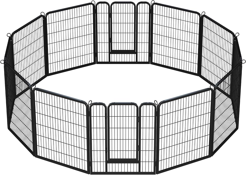 Yaheetech Heavy Duty Dog Playpen 12 Panels 100cm Fence Large/Medium Pets