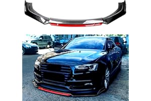 JMTBNO Universal Carbon Fiber Front Bumper Lip Chin Spoiler Splitter Body Kit Compatible with Nissan Sentra AcuraTLX Civic Subaru WRX S (Carbon-Red)