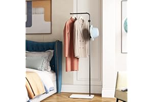 DOORXIFO Black Coat Racks with White Base, Entryway Coats Racks Freestanding with 3 Hooks, L Shape Home Coat Hanger for Jacke