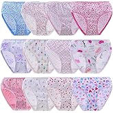 Hbhpov Toddler Girls' Cotton Panties Baby Soft Assorted Briefs Underwear Random 12pcs