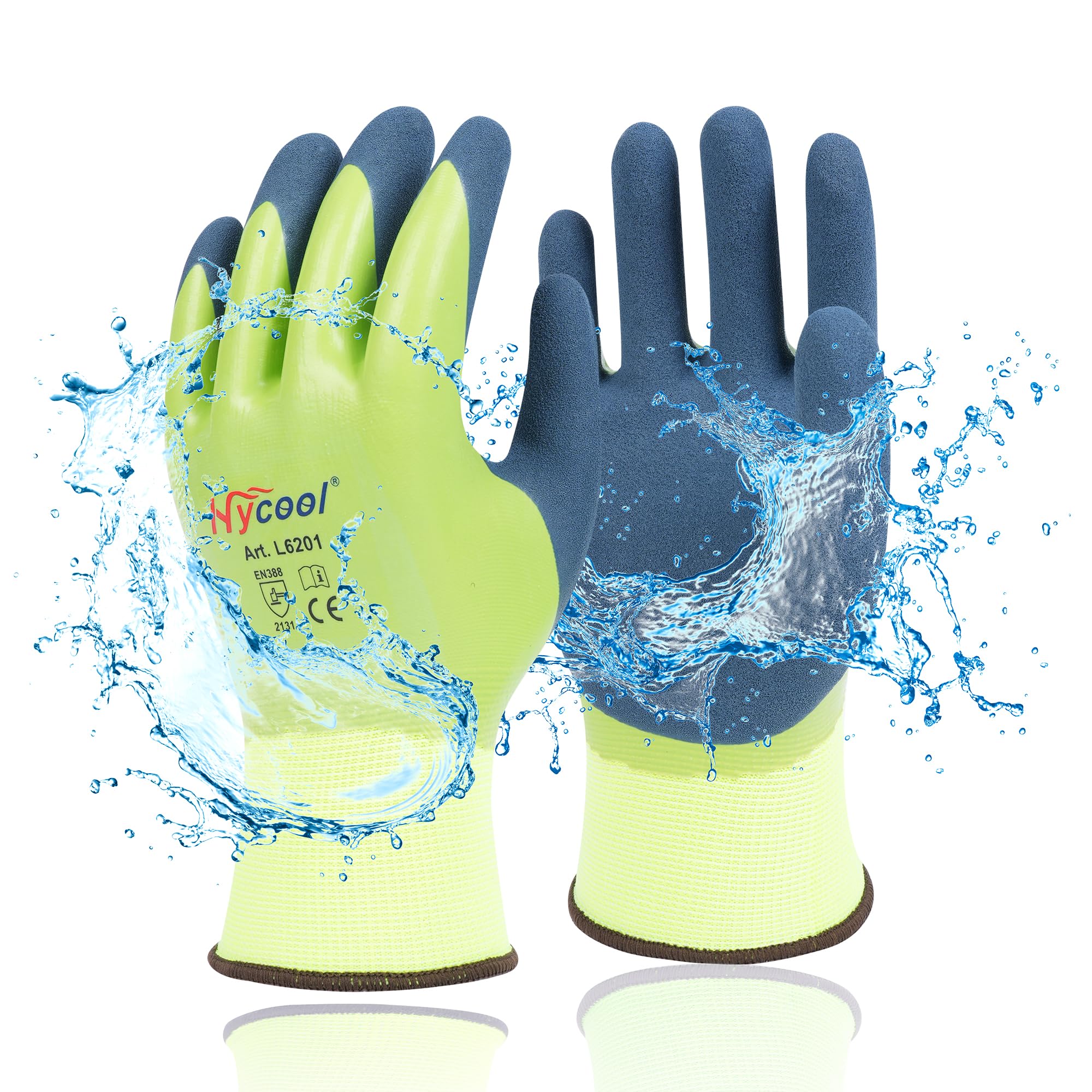 Photo 1 of DS Safety Waterproof Work Gloves Hycool Grip Working Gloves 1 Pair (M,Green)