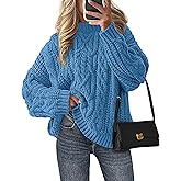PRETTYGARDEN Women's Oversized Fall Sweaters 2026 Casual Long Sleeve Crewneck Chunky Cable Knit Pullover Tops Winter Clothes