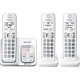 Panasonic DECT 6.0 Expandable Cordless Phone with Link-to-Cell, Answering Machine, Call Block, and Talking Caller ID - 3 Cord