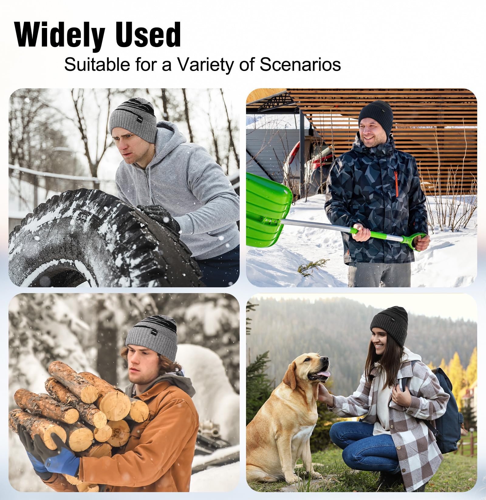 Wmcaps Beanie Winter Hats for Men Women,Fleece Lined Kint Soft Warm Skull Stocking Cap