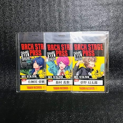 Amazon 夢野幻太郎 有栖川帝統 飴村乱数 ヒプマイ ヒプノシスマイク タワーレコード バクステ バックステージ風パス 特典 クリアカード おもちゃ ホビー