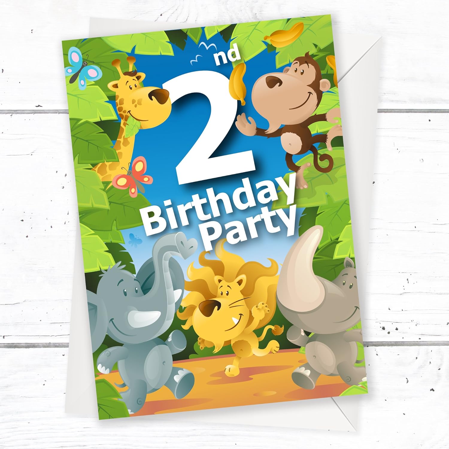 1st Birthday Party Jungle Themed Animal Invitations Ready To Write