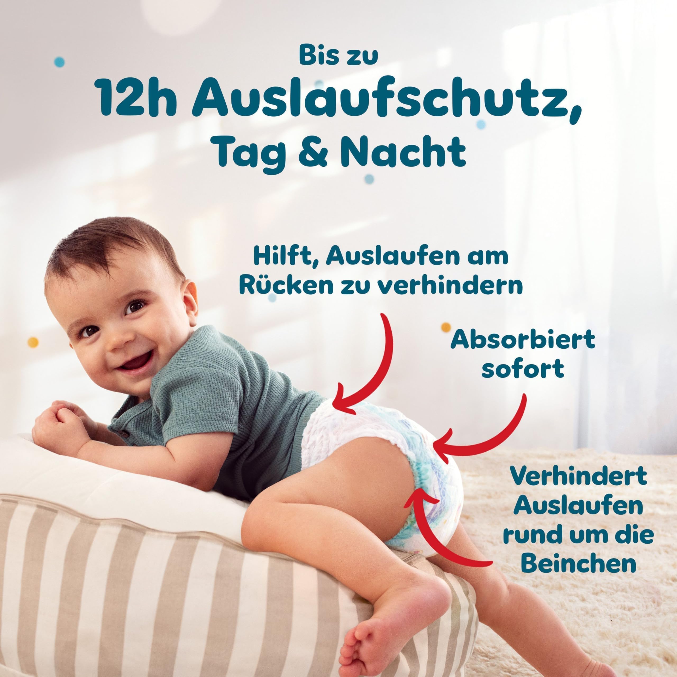 Pampers Baby-Dry Pants Größe 4, 180 Stück, 9kg-15kg, 360° auslaufsichere Passform für Tag und Nacht 6
