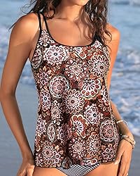 Womens Flowy Tankini Tops Only - Modest Bathing