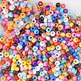 Megoogo 1000 Pcs Pony Beads Frosted Mixed Color Plastic Beads for Craft Bracelet Making Matte Bracelets Supplies for Braids DIY Key Chain