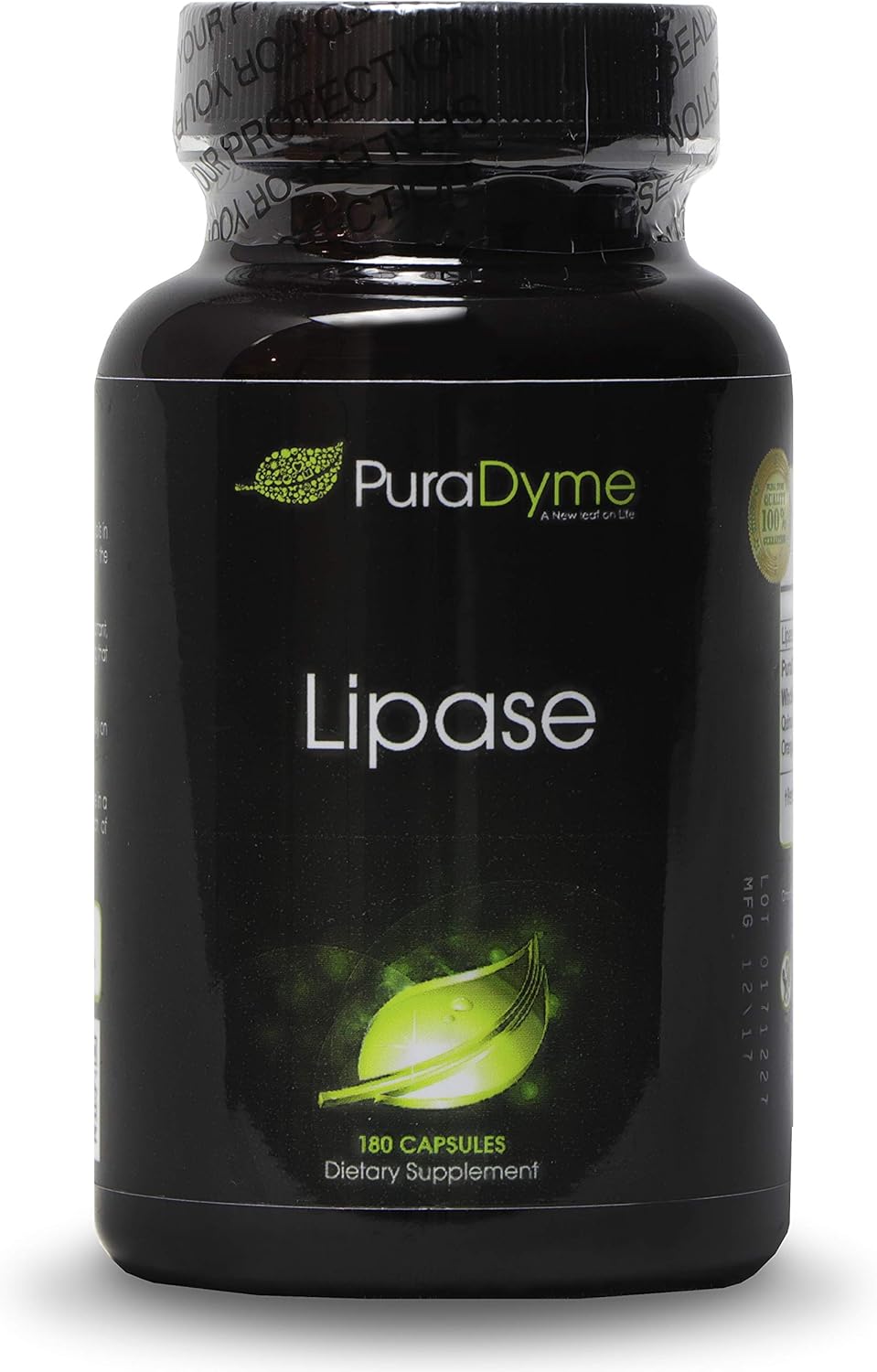 PuraDyme Lipase Enzyme 180 Capsules Digestive Enzyme (1