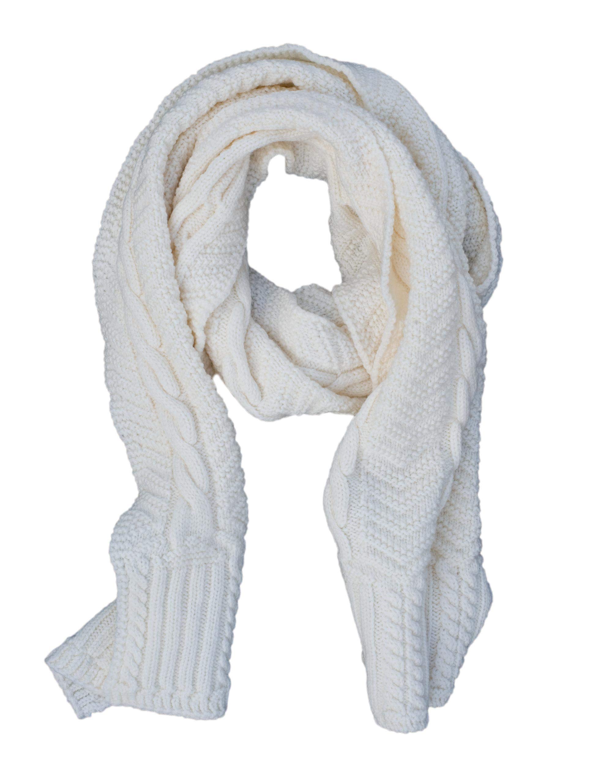 FosterNatur, Merino Zopfschal, 100% Wolle (Natur)