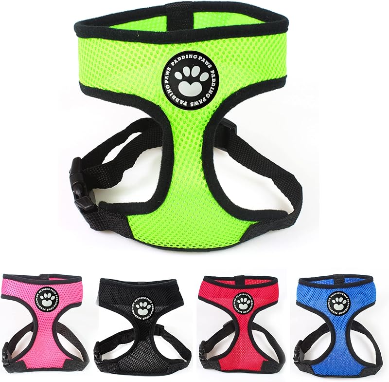 Padding Paws Dog Harness Small Adjustable Waterproof Mesh Green