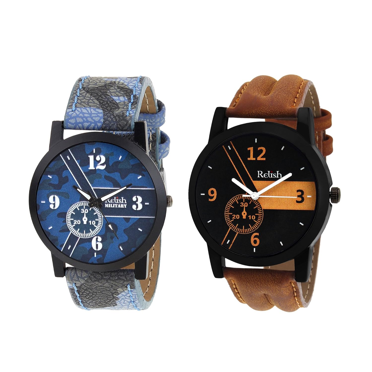 relish re-1149com army & tan analog watches combo for men's and boy's