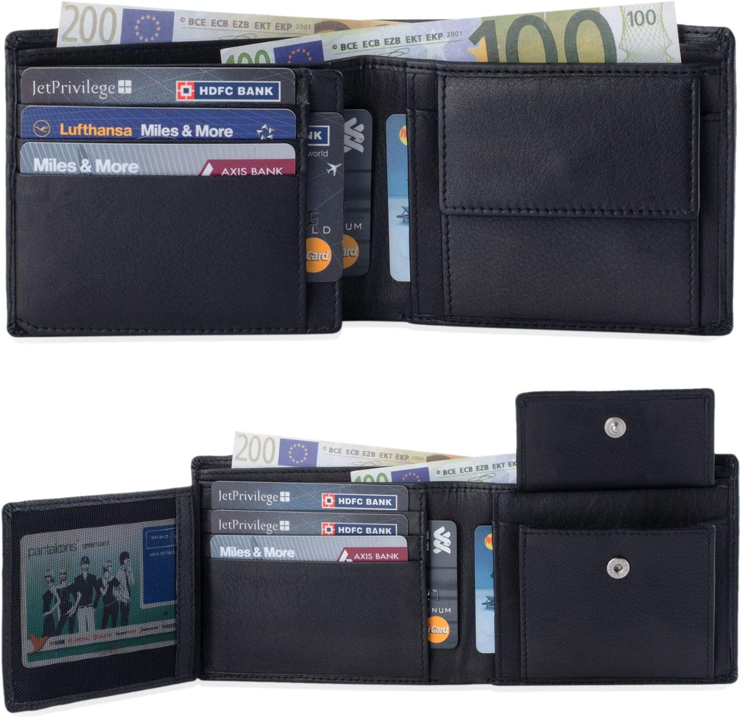 STILORD 'Lewis' Classic Leather Wallet for Men RFID Blocker Large Purse with Credit Card Holder and Coin Pocket Vintage Design - Image 4