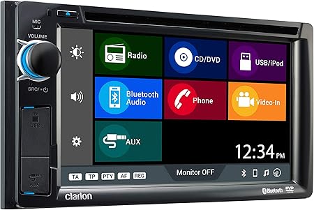 Clarion Vx387 Media Dvd Cd Receiver With 6 2 Touchscreen And Am Fm Tuner Amazon Ca Electronics