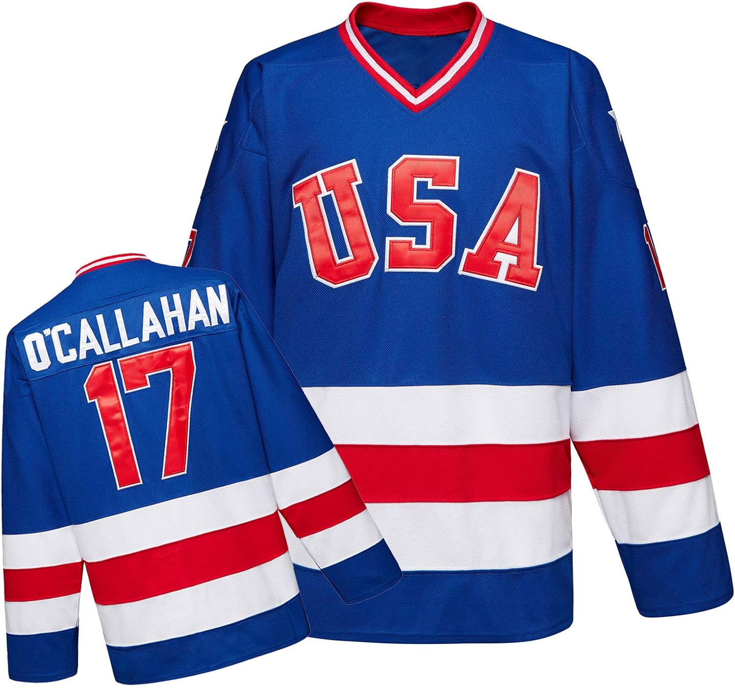 Amazon Com Tambor 1980 Olympic Miracle On Ice Usa Team Hockey Jersey Stitched 21 Mike Eruzione 17 Jack O Callahan White Blue M Xxxl Sports Outdoors