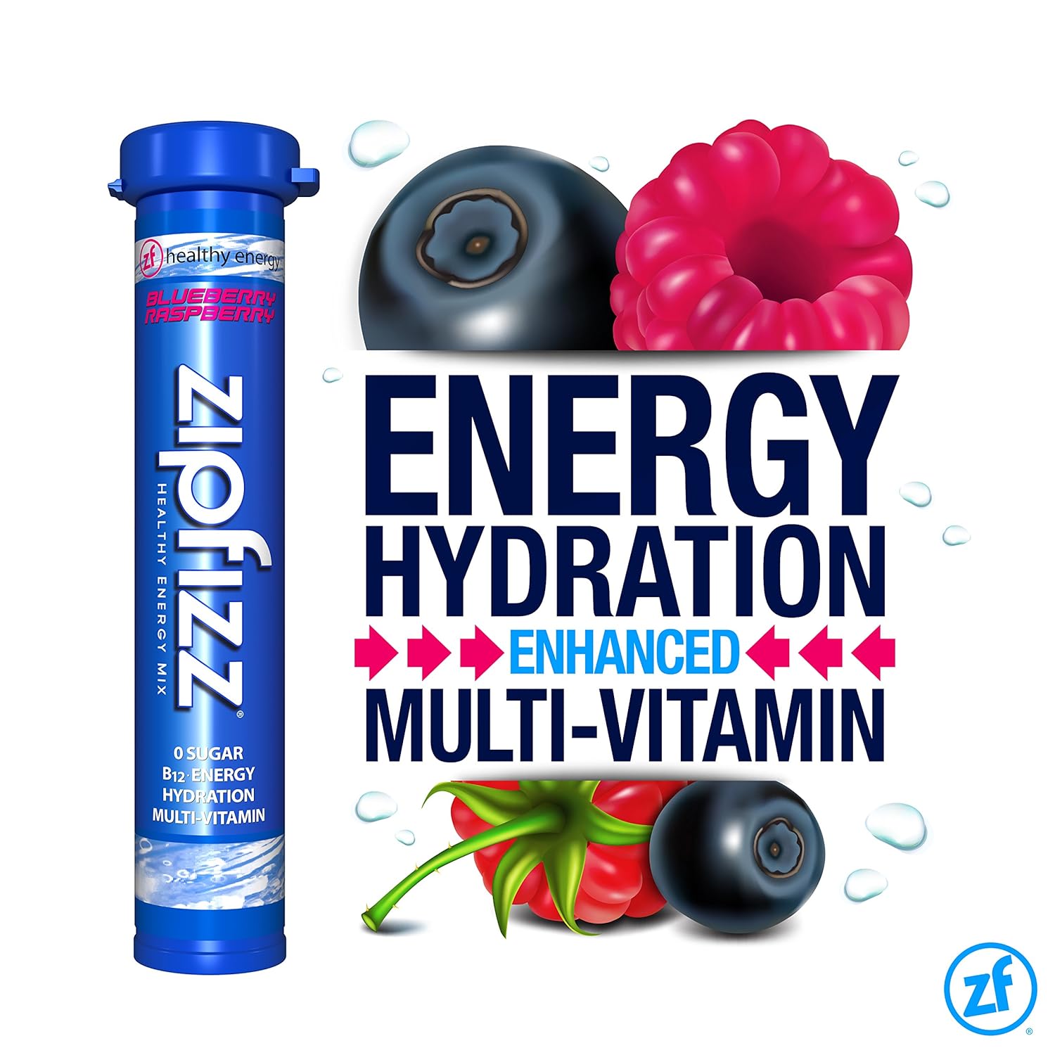 Zipfizz Healthy Energy Drink Mix, Hydration with B12 and Multi Vitamins, Blueberry Raspberry, 20 Count : Grocery & Gourmet Food