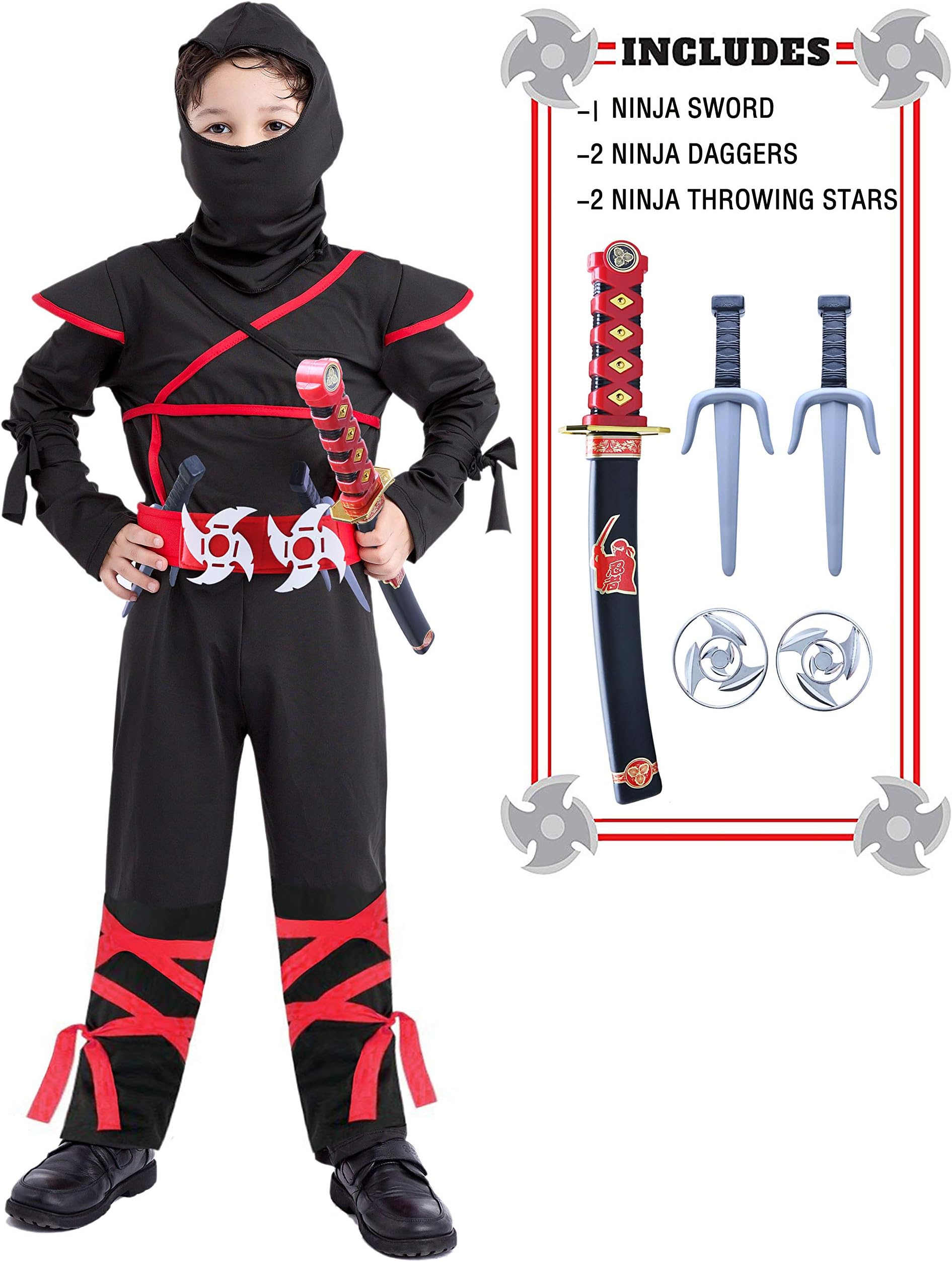 Ninja Costume for Boys 4T-12