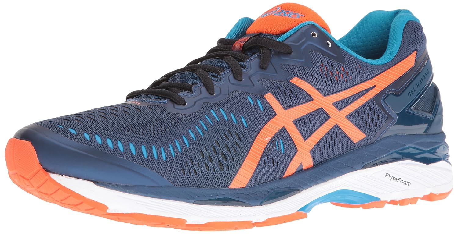 Buy Asics Men S Gel Kayano 23 Running Shoe Poseidon Flame Orange Blue Jewel 6 M Us At Amazon In