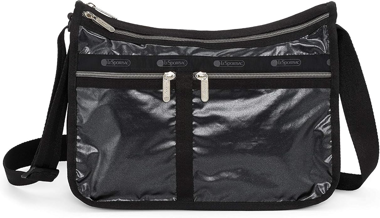 LeSportsac Black Frost Deluxe Everyday Crossbody Bag + Cosmetic Bag