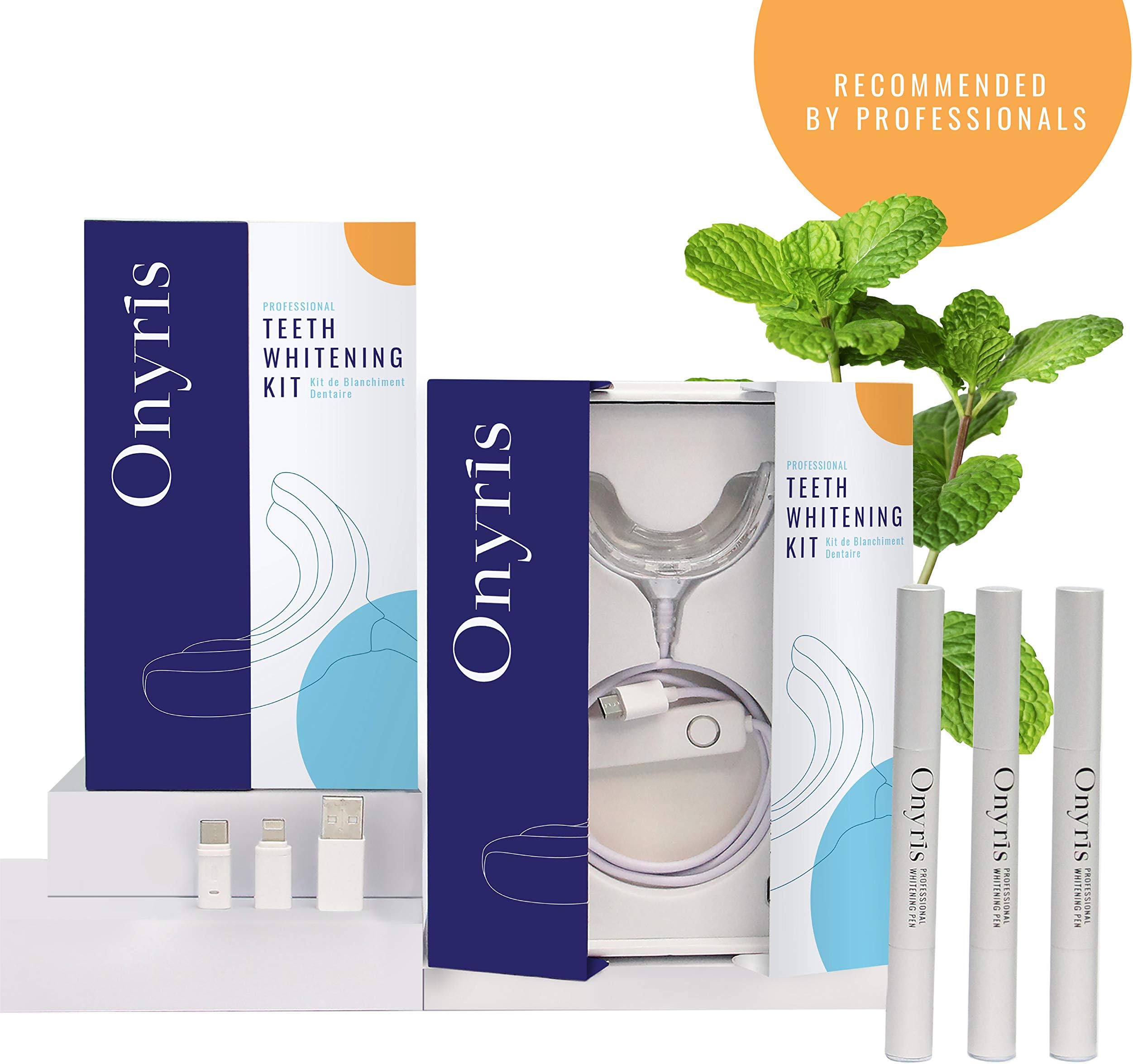 Natural Teeth Whitening Kit Professional Non Sensitive with 3 Teeth Whitening Gel Kit, Teeth Bleaching Kit with Teeth Whitening Pen for White Teeth, Teeth Whitener with Teeth Whitening Gel Refills