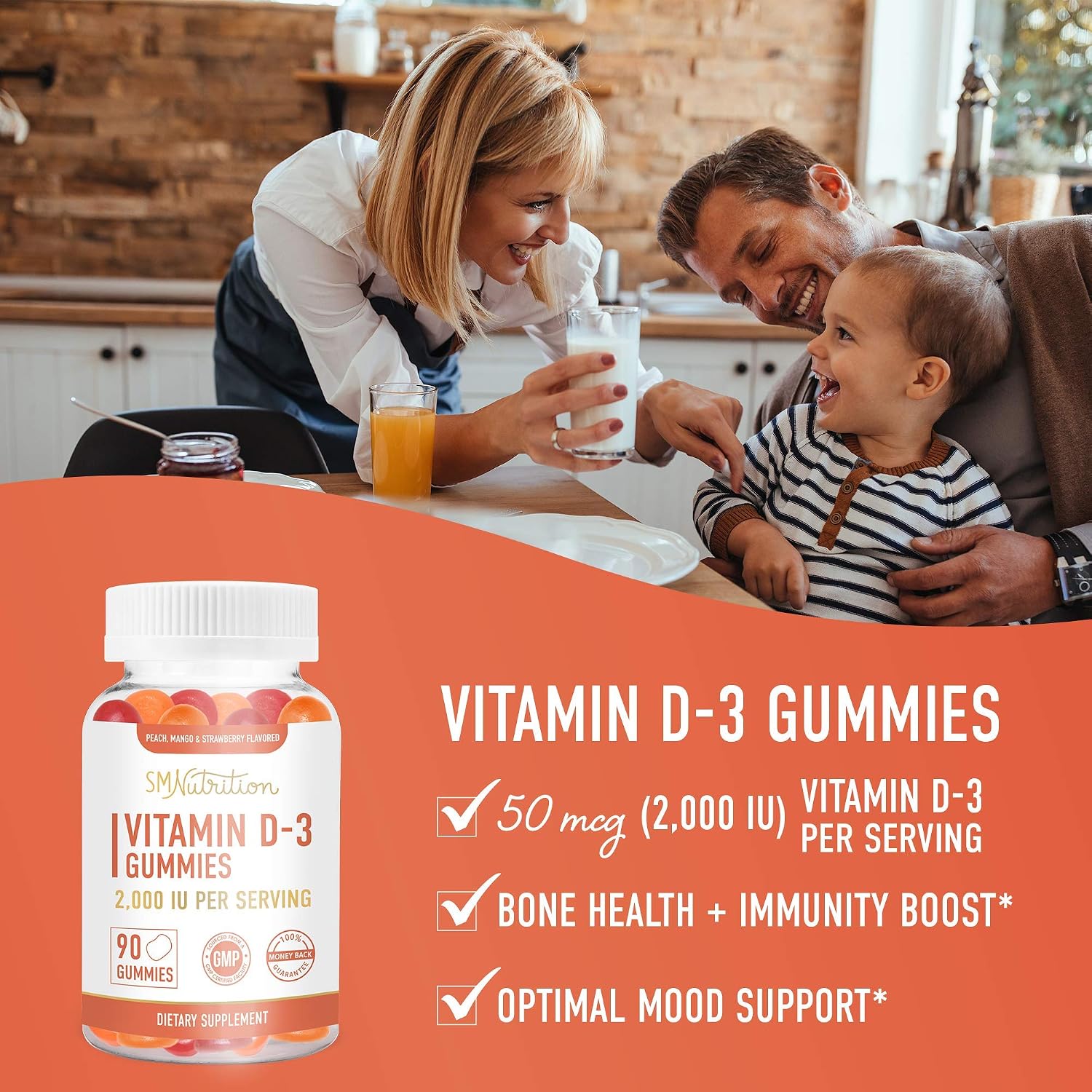 Vitamin D3 Gummies for Adults, 90 count (Pack of 1) - Image 5