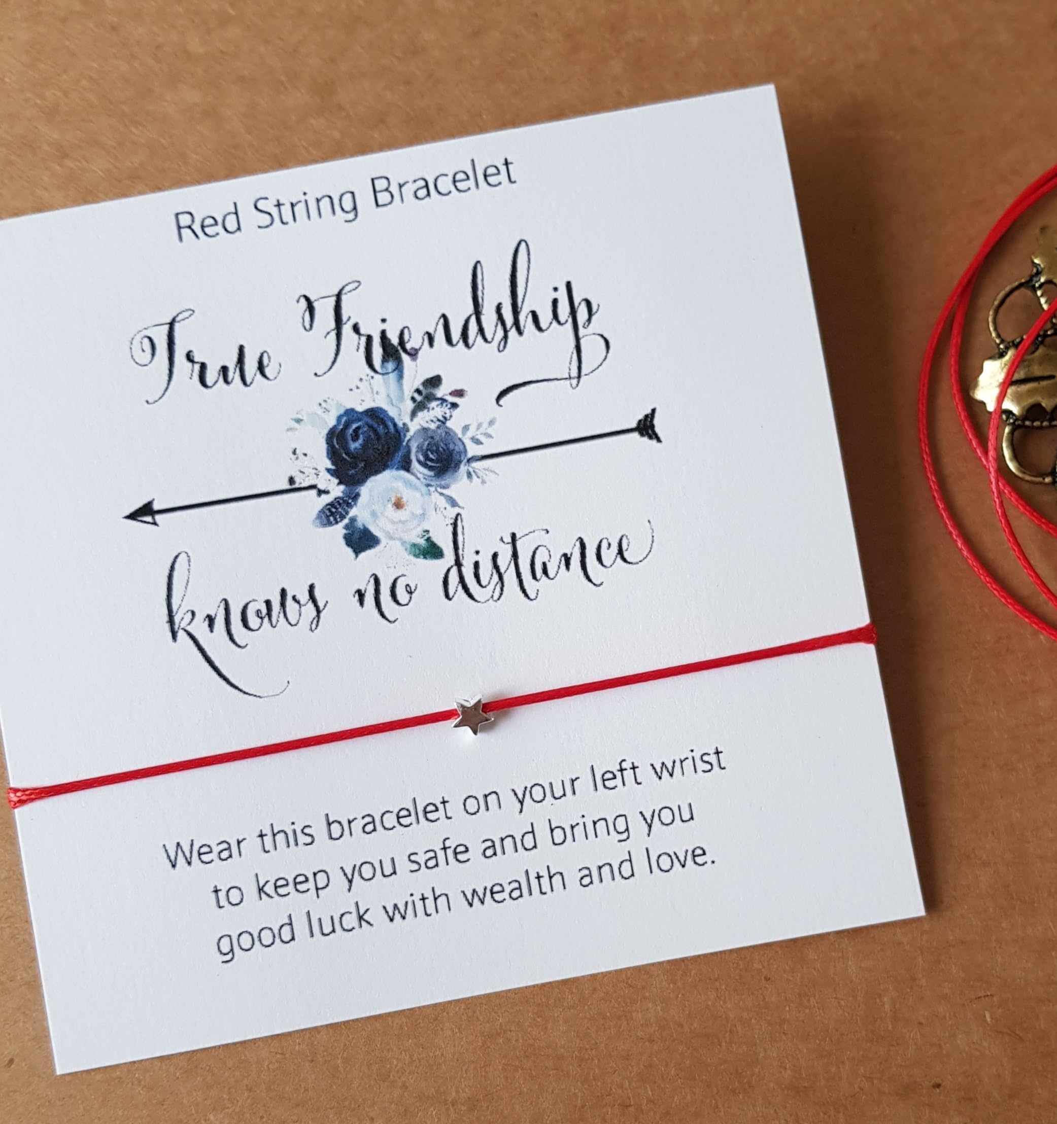 Friendship Bracelet,Cord Bracelet, BFF Bracelet, Long Distance Bracelet Card, Distance Gift, Red String Bracelet, Going Away Bracelet, Travel Gift, Women Bracelet, Men Bracelet