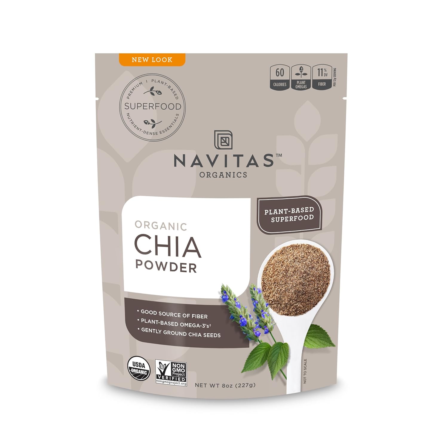 Navitas Organics Chia Seed Powder Bag, 8 Ounce