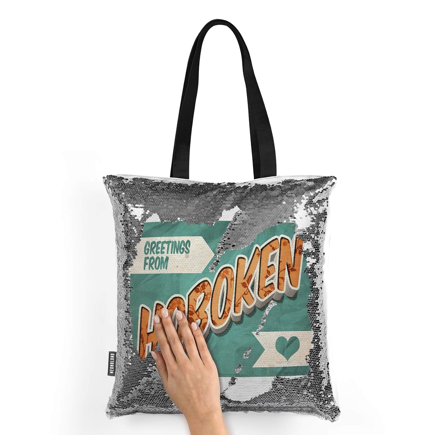 Tote Bag For Women Shoulder Bag Everyday Bag Postcard Print And Mustard Tote Women S Large Bag Women S Large Tote Ladies Large Tote Totes Bags Purses