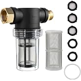 M MINGLE Garden Hose Filter for Pressure Washer Inlet Water | Inline Filter for Sediment, 40 &amp; 100 Mesh Screens, Fits Garden Hoses, Pressure Pumps, Sprinklers &amp; RV Outdoor Water Systems