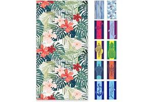 cabanana Sand Free Beach Towel - Large Oversized Beach Towel Sandproof 70x35 Big Microfiber Quick Dry Pool Towel, Thin Lightweight Compact for Travel Swimming Bath for Adults Women Men (Flower)