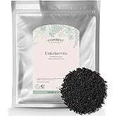 Starwest Botanicals Whole Elderberries - Dried Elderberries for Syrup, Tea, Gummies, & Jam, Certified Kosher, Wildcrafted Natural Berries - Bulk 1 lb Bag