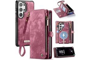 Kowauri Wallet Case for Samsung Galaxy S26 Ultra, Zipper Purse Folio Leather Wallet with Card Holder Wrist Strap Detachable M