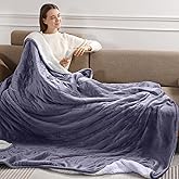 Electric Blanket Twin Heated Blanket 62''X84'', Fast Heating Blanket Soft Flannel & Fluffy Sherpa with 5 Heating Level and 10 Hours Auto-Off, ETL/FCC Certified, Warm Gifts for Loved one,Purple