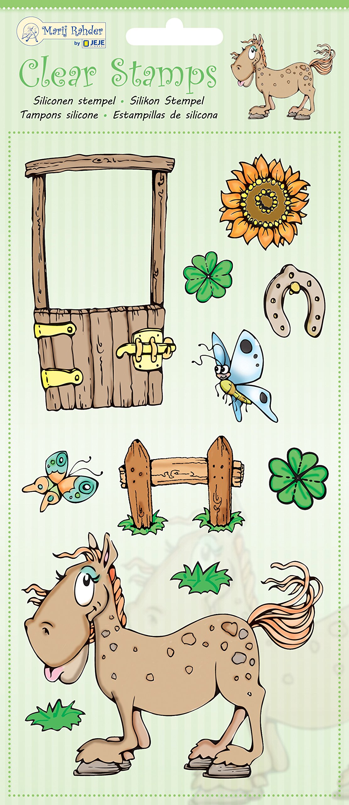 JEJE Clear Stamps Horse, Synthetic Material, 24.3 x 11 x 0.3 cm