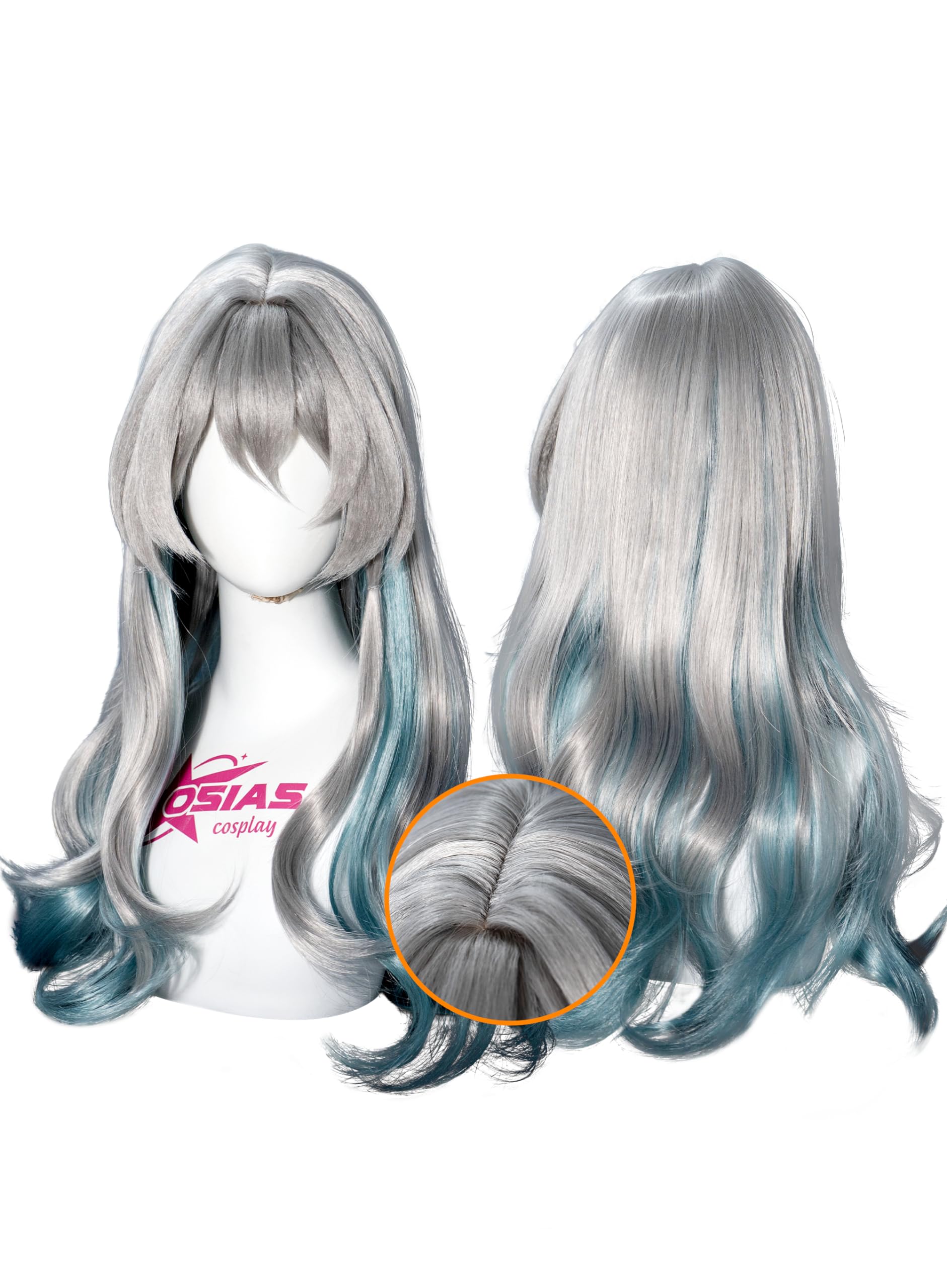 OSIAS Firefly Wig Long Curly Grey Gradien Synthetic Heat Resistant Hair
