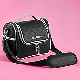 Juicy Couture Insulated Lunch Bag – Stylish Cooler Tote with Adjustable Crossbody Strap, Debossed Logo, Black – Women's Lunch Box Bag for Work, School, Travel