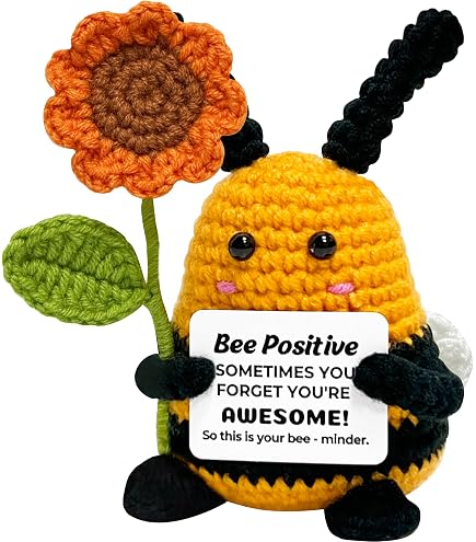 Handmade Crochet Sunflower Plush - Mini Emotional Support Gift For Women, Men, Mom, Teacher, Friend - View #2