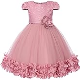 Uhnice Toddler Flower Baby Girls Dress Embroidered Tulle Tutu Formal Wedding Dress Birthday Party Pageant